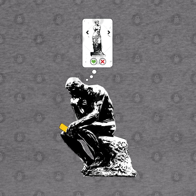 Rodin Thinker Statue Dating App for Art History Geek by atomguy